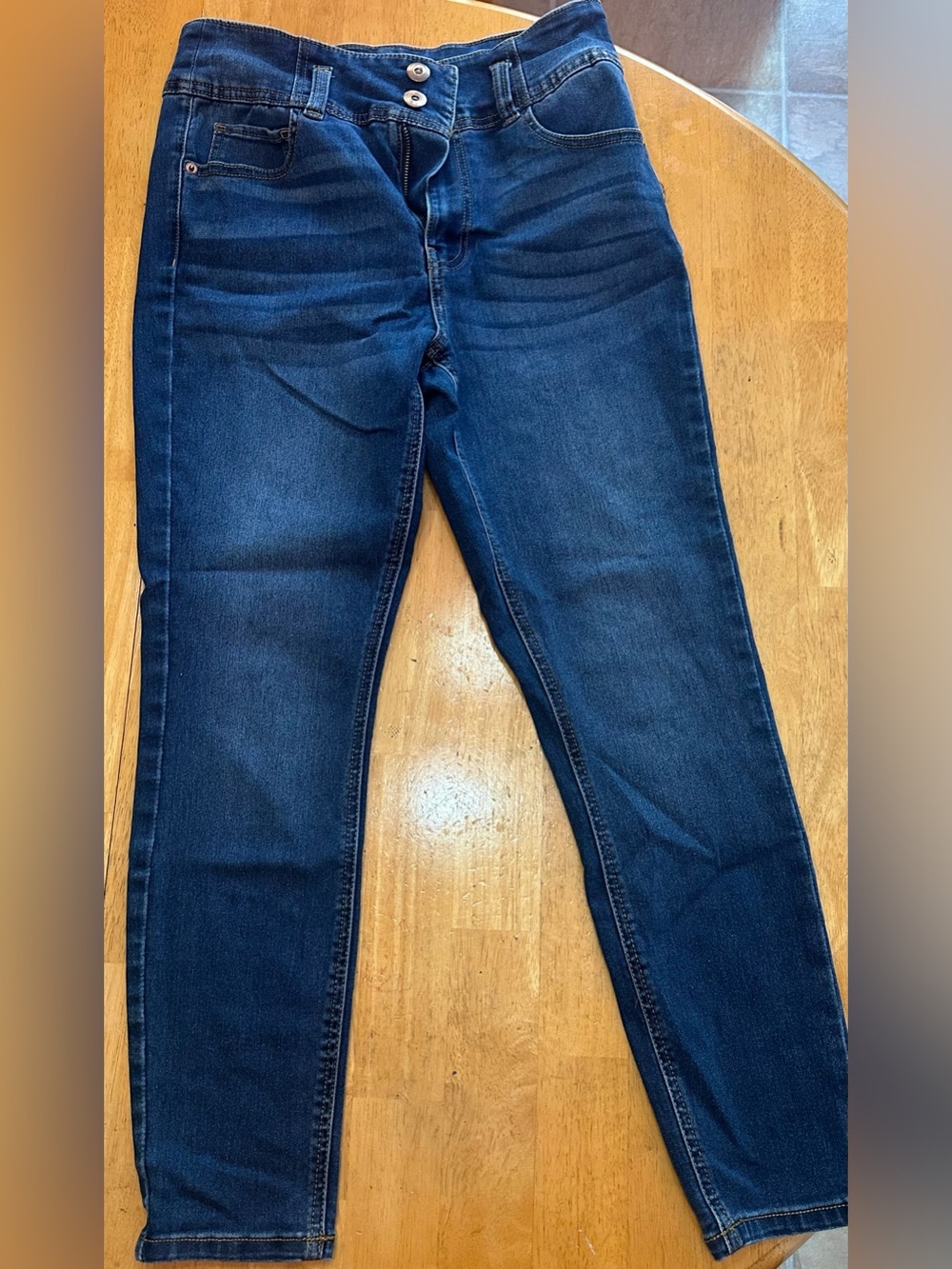 No Boundaries Dark Blue Cropped Slim Stretch Jeans